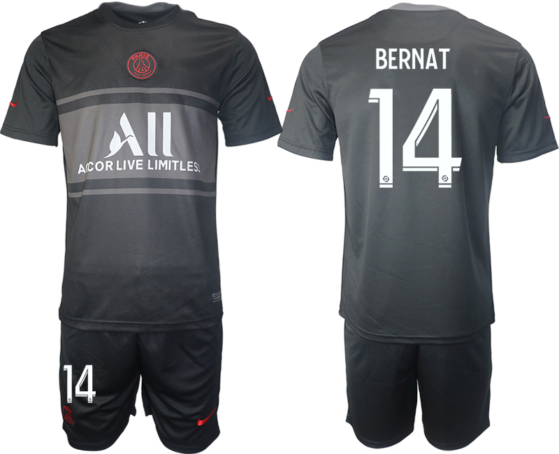 Men 2021-2022 Club Paris St German Second away black #14 Soccer Jersey->paris st german jersey->Soccer Club Jersey